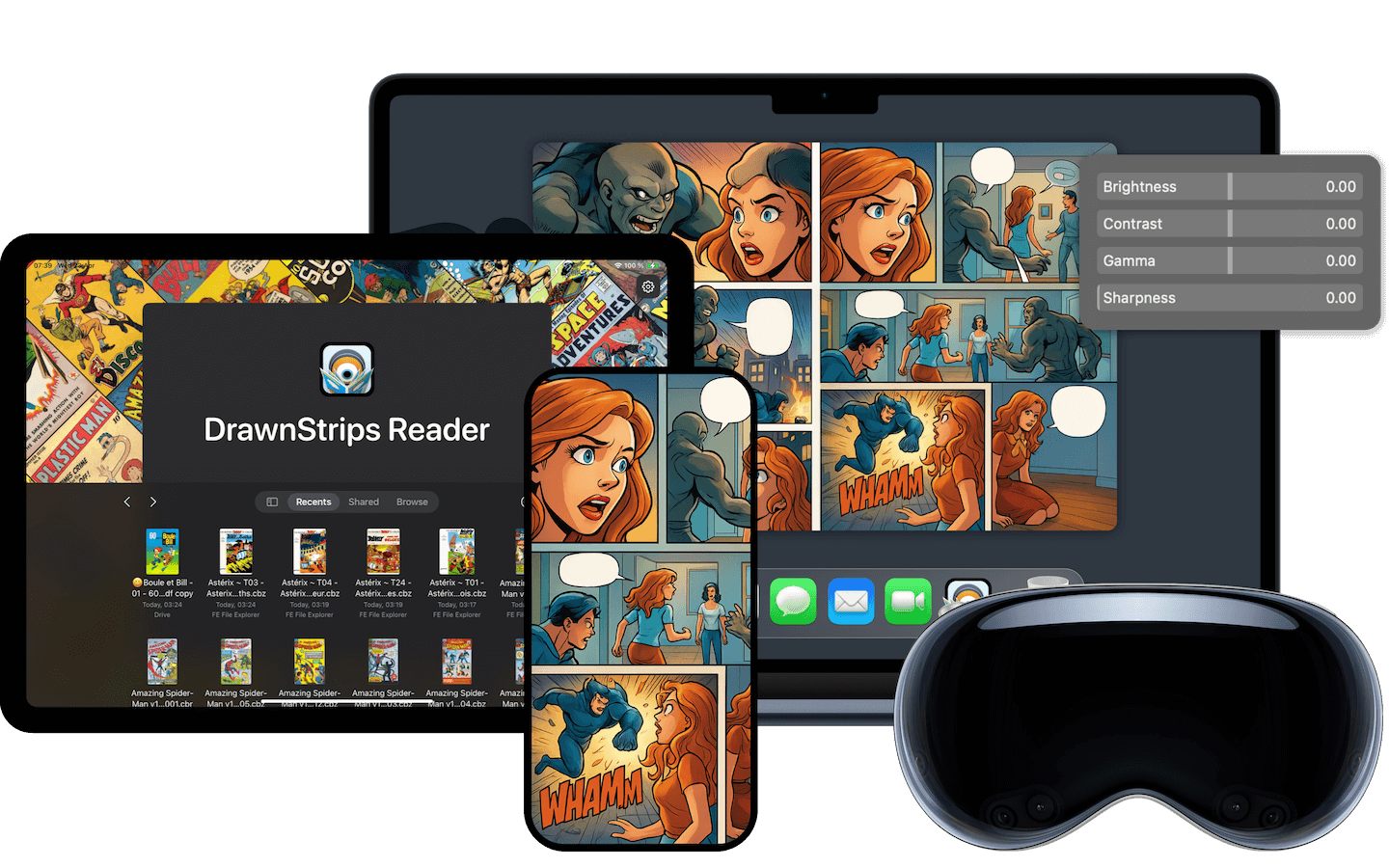 DrawnStrips on Mac, iPad, iPhone, and Apple Vision Pro